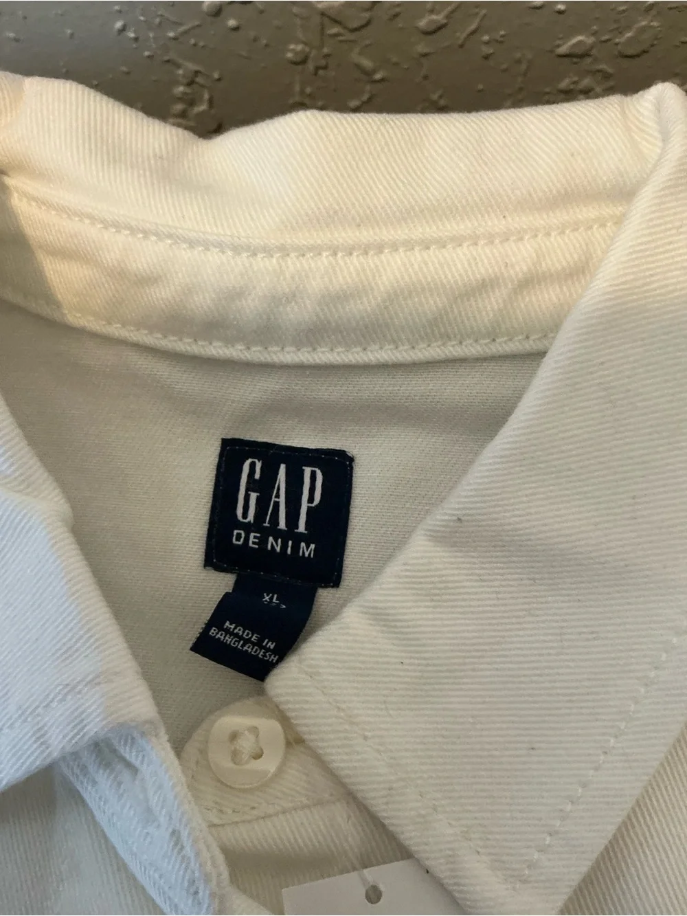 GAP Cream Ruffle-Trim Button-Front Jacket